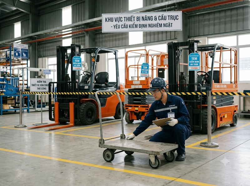 Xe đẩy hàng có thuộc diện phải kiểm định không?