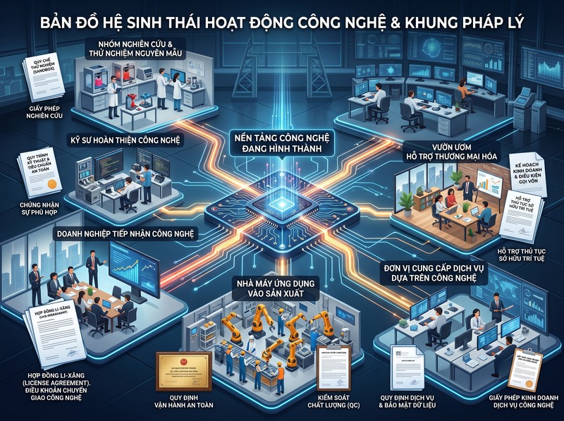 Phạm vi pháp luật về hoạt động công nghệ gồm những hoạt động nào?