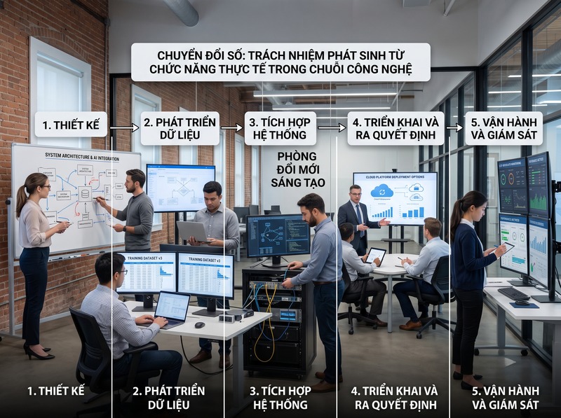 Phân định trách nhiệm trong hoạt động công nghệ dựa trên vai trò nào?