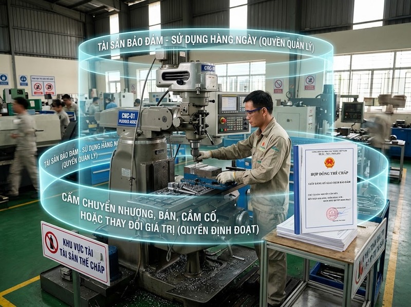 Quyền đối với tài sản bảo đảm được sử dụng và định đoạt trong phạm vi nào?
