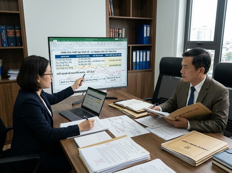 Thiệt hại trong tranh chấp kinh tế được xác định dựa trên những căn cứ nào?