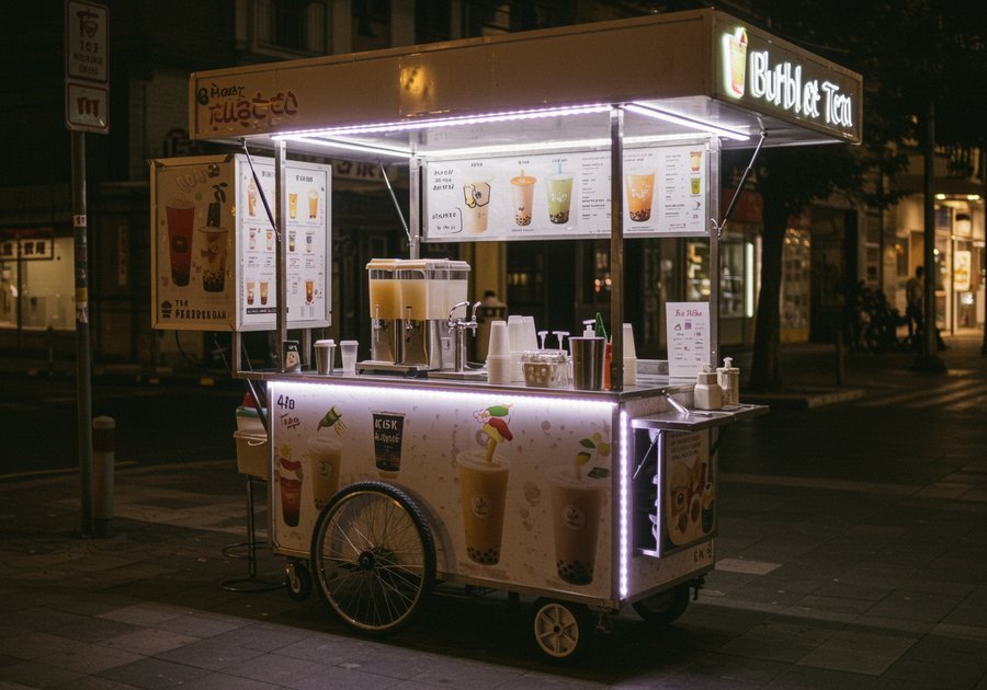 Những mẫu thiết kế xe trà sữa đèn led đẹp rực rỡ nổi bật mọi góc nhìn