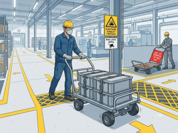 Quy định sử dụng bánh xe đẩy an toàn trong nhà máy