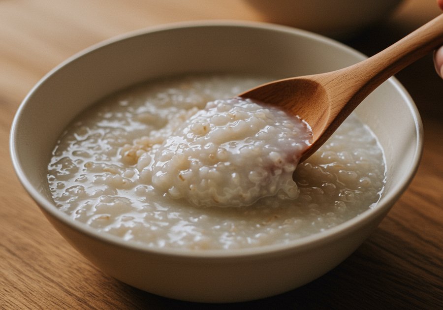 cháo bị lợn cợn