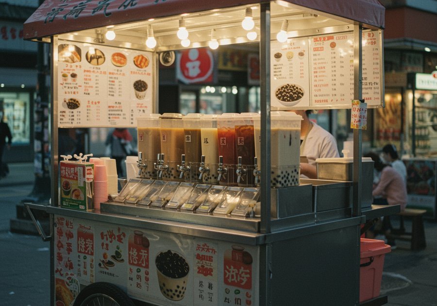 xe trà sữa có thùng đá