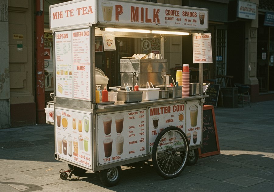 thiết kế xe trà sữa